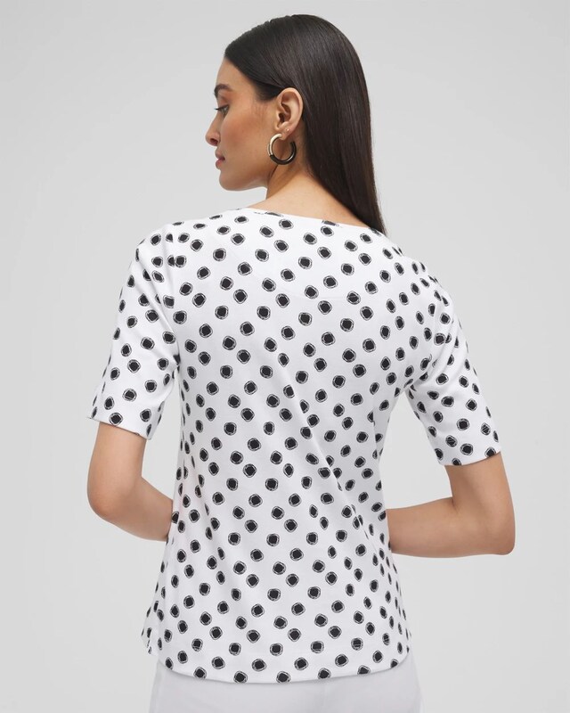 Polka Dot Everyday Elbow Sleeve Tee - image 3